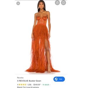 X REVOLVE Bustier Gown in Rust